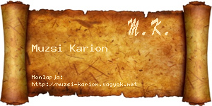Muzsi Karion névjegykártya